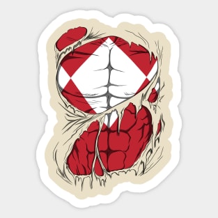 Red Ranger ripped Sticker